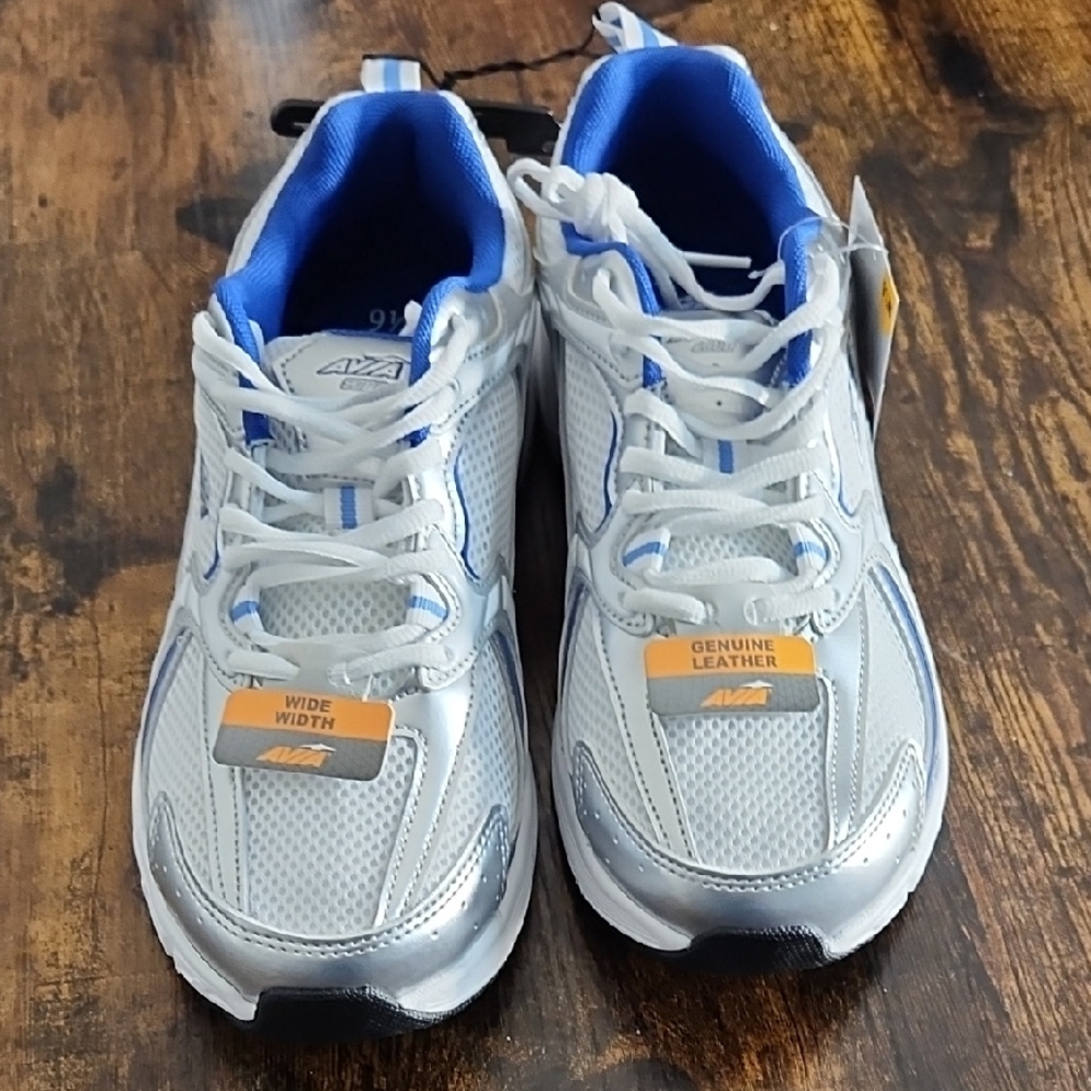 Avia Kids' White and Blue Athletic Sneakers